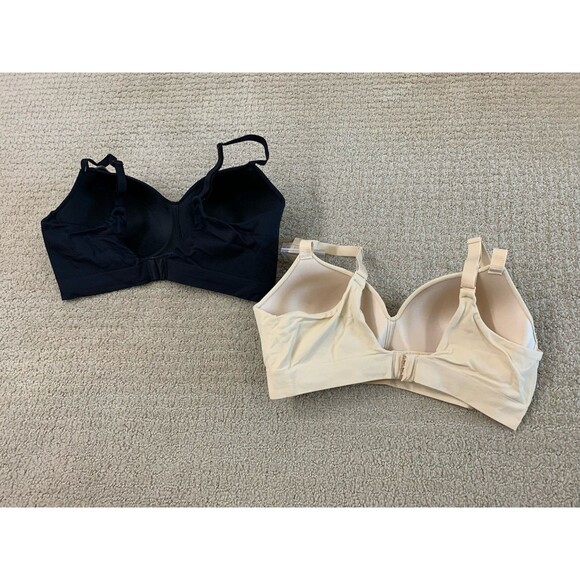 Truekind Supportive Comfort Beige Black Set of 2 Wireless Shaping Bra Large New - Picture 3 of 7